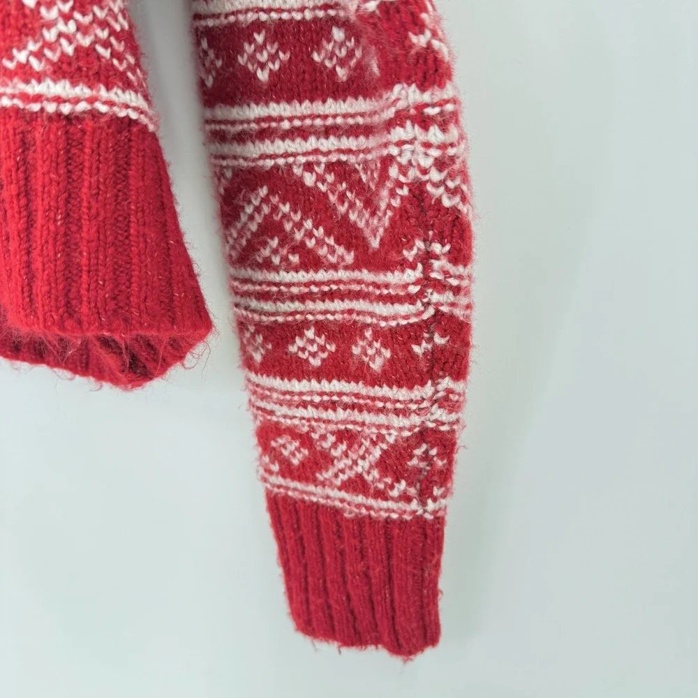 American Eagle AE Fair Isle Knit Pullover Cropped‎ Sweater Sz XS Winter Boho